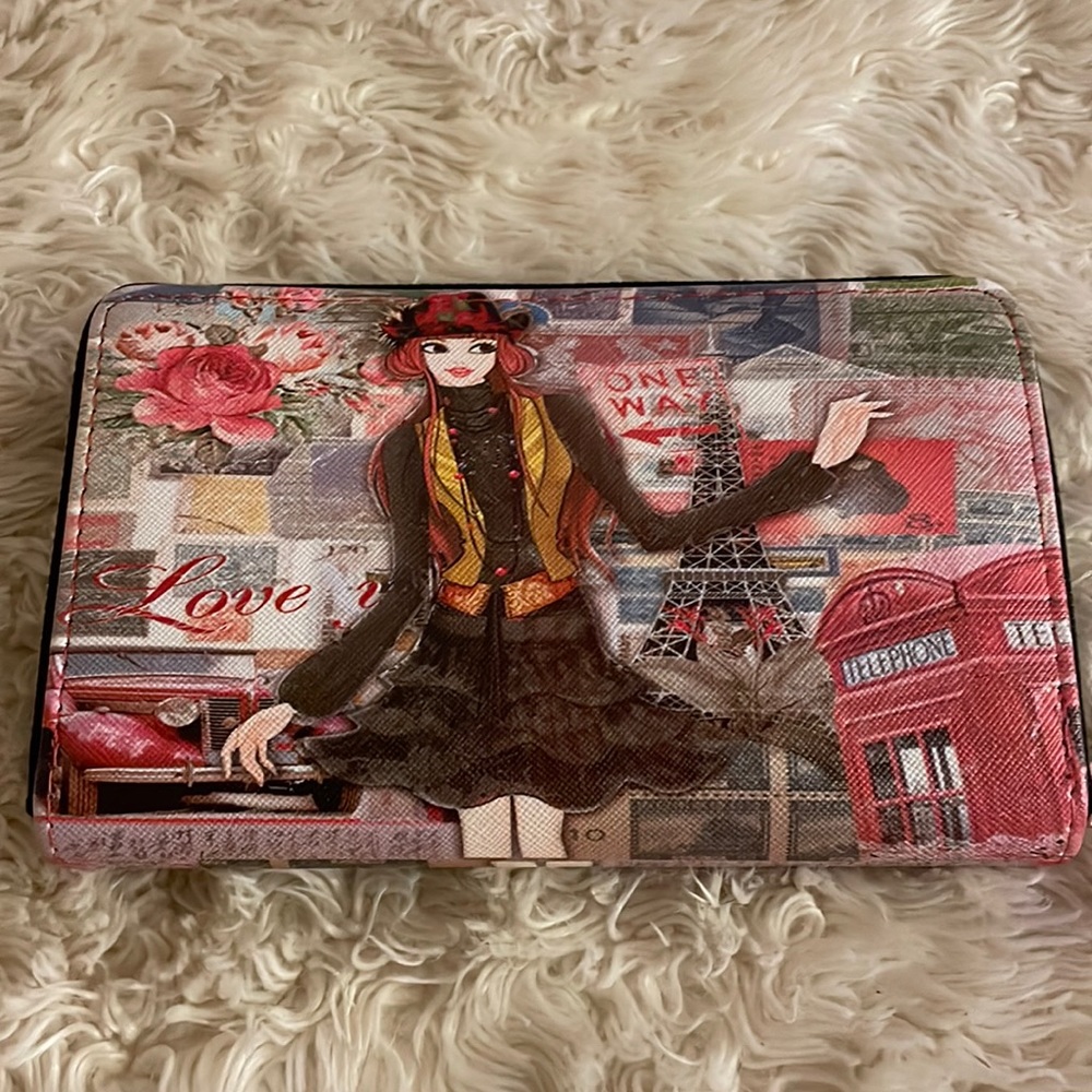 Bottari USA Glam Girl International Postage Stamp Love Wallet